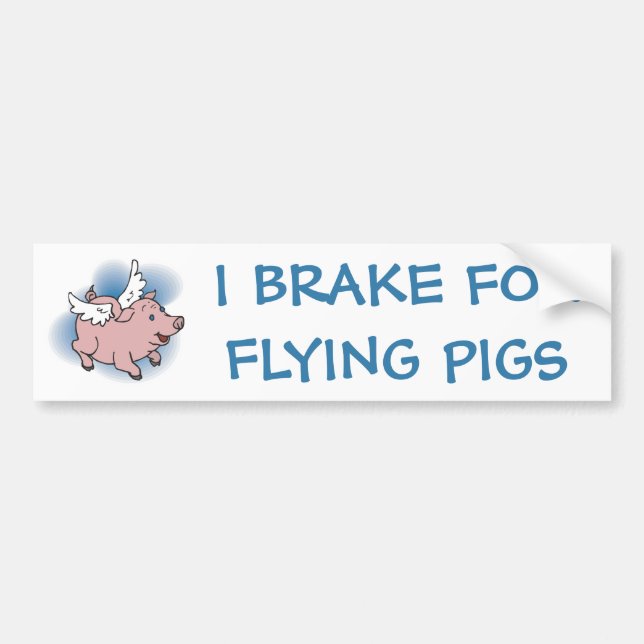 Flying Pig Bumper Sticker (Front)