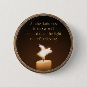 Flying Pig Candle Flame Button