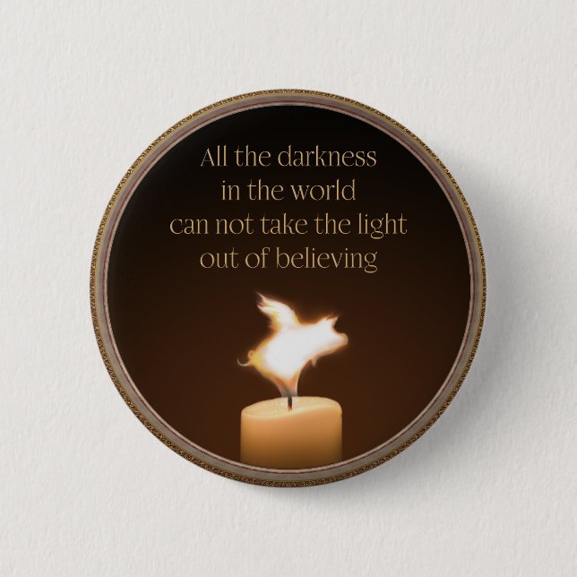 Flying Pig Candle Flame Button (Front)