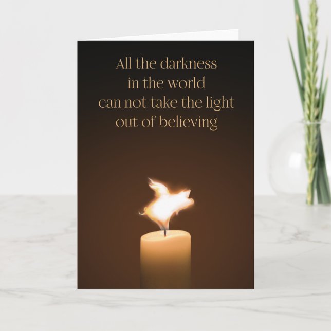 Flying Pig Candle Flame Card (Front)