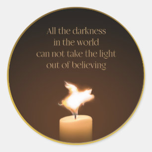 Flying Pig Candle Flame Classic Round Sticker