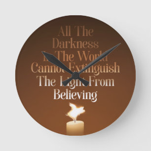 Flying Pig Candle Flame Round Clock