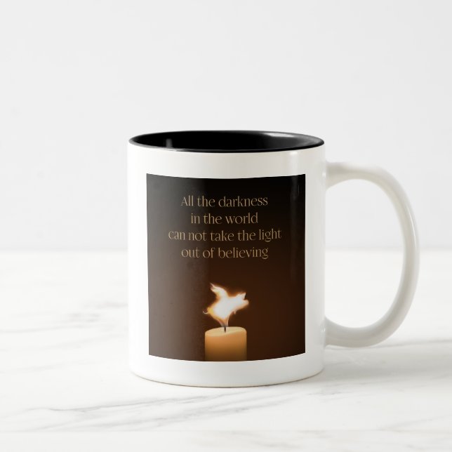 Flying Pig Candle Flame Two-Tone Coffee Mug (Right)