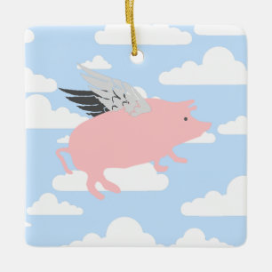Flying Pig Ceramic Tree Decoration