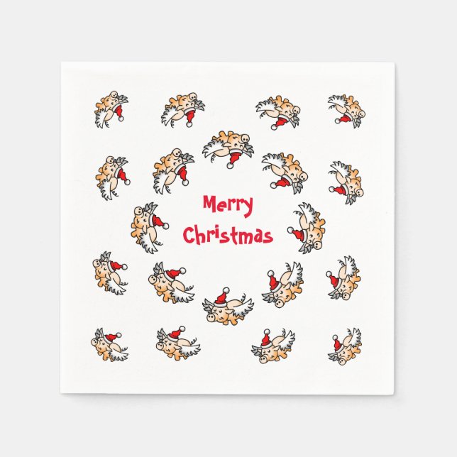 Flying Pig Christmas Napkin (Front)