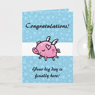 Flying Pig congratulations Card
