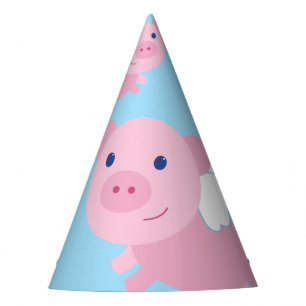 Flying Pig Cute 1st Birthday Party Hats