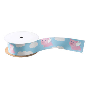 Flying Pig Cute Animal Ribbon Satin Ribbon