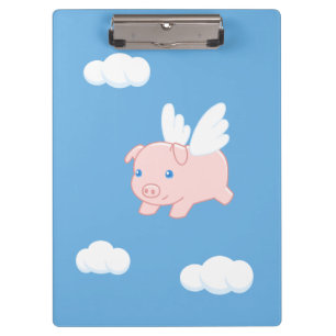 Flying Pig - Cute Piglet with Wings Clipboard