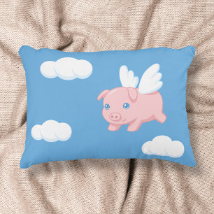 Flying Pig - Cute Piglet with Wings Decorative Cushion