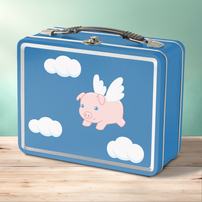 Flying Pig - Cute Piglet with Wings Metal Lunch Box (Creator Uploaded)