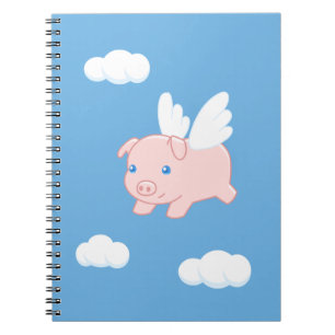 Flying Pig - Cute Piglet with Wings Notebook