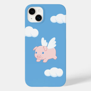 Flying Pig - Cute Piglet with Wings on Blue Case-Mate iPhone 14 Plus Case