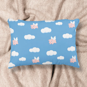 Flying Pig Cute Piglet with Wings Pattern Decorative Cushion