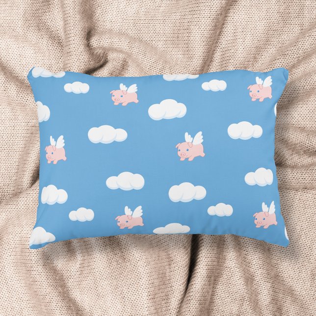 Flying Pig Cute Piglet with Wings Pattern Decorative Cushion (Creator Uploaded)