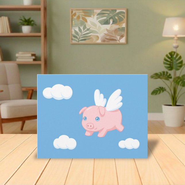 Flying Pig - Cute Piglet with Wings Postcard (Creator Uploaded)