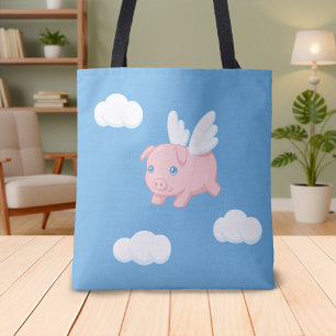 Flying Pig - Cute Piglet with Wings Tote Bag