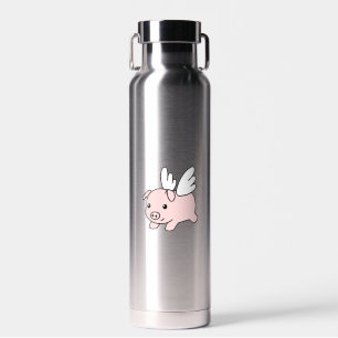 Flying Pig - Cute Piglet with Wings Water Bottle