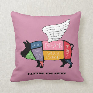 flying pig cuts cushion