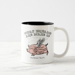 Flying Pig Cuts Diagram Two-Tone Coffee Mug
