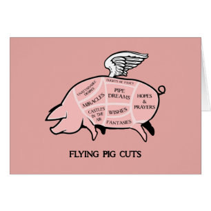 Flying Pig Cuts Greeting Card