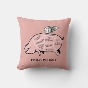 Flying Pig Cuts Pillow