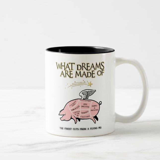 Flying Pig Cuts-What Dreams Are Made Of Two-Tone Coffee Mug (Right)