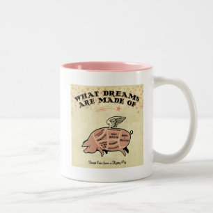 FLYING PIG CUTS-WHAT DREAMS ARE MADE OF Two-Tone COFFEE MUG