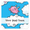 Flying pig dances on clouds customizable sticker