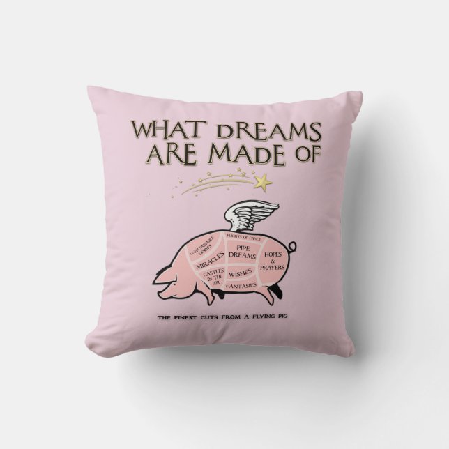 Flying Pig Diagram-What Dreams Are Made Of Cushion (Front)