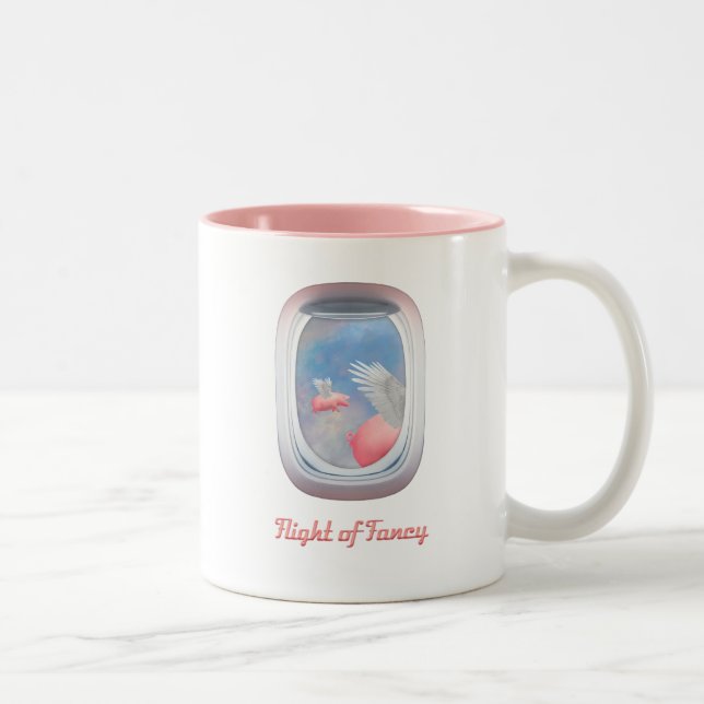 Flying Pig Flight Two-Tone Coffee Mug (Right)