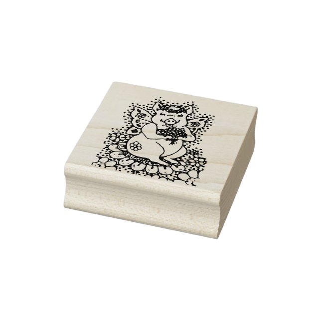FLYING PIG, FLOWER FAIRY RUBBER STAMP (Stamp)