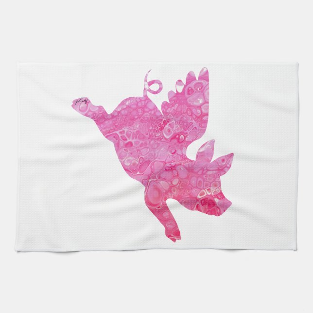 Flying Pig Gifts, When pigs fly, Flying Pig,Pig Tea Towel (Horizontal)