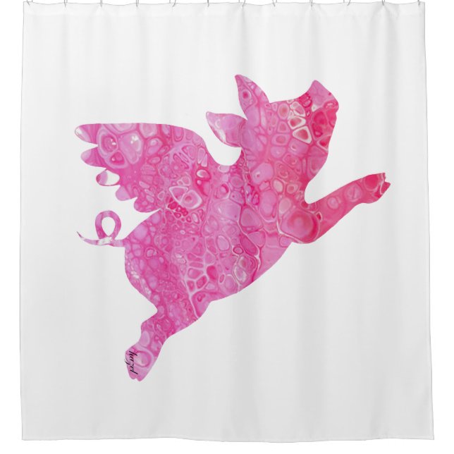 Flying Pig Gifts, When pigs fly, Flying Pig, Shower Curtain (Front)