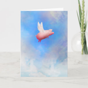 Flying Pig-Greeting Card