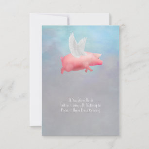 Flying Pig Grow Your Wings Flat Note Card