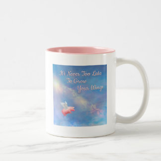 Flying Pig-Grow Your Wings Two-Tone Coffee Mug