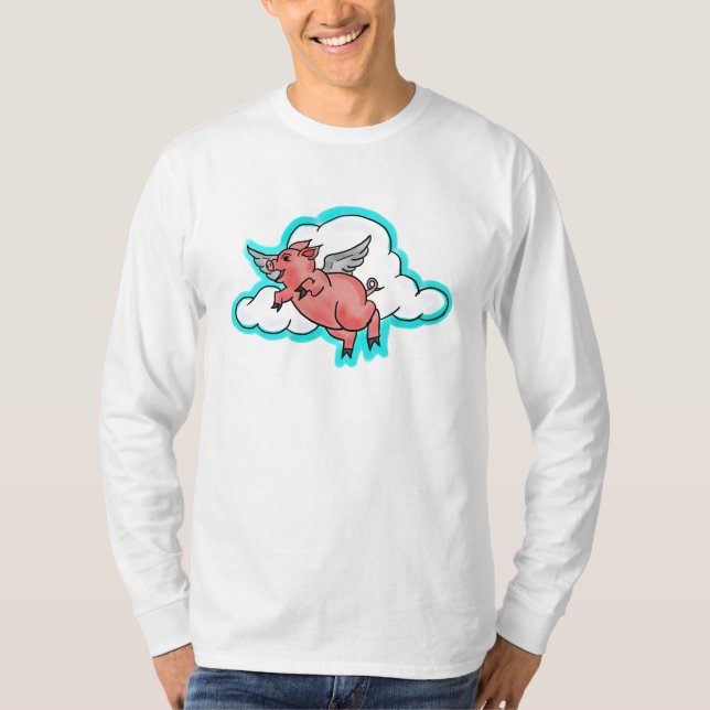 Flying pig guys long sleeve T-Shirt (Front)