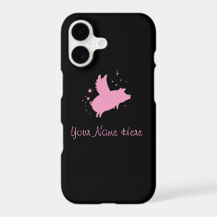 Flying pig iPhone case-Customise with your name