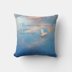 flying pig-it's never too late to grow your wings cushion
