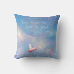 Flying Pig-It's Never Too Late To Grow Your Wings Cushion