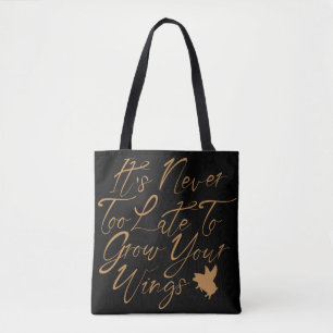 Flying Pig-It's Never Too Late To Grow Your Wings Tote Bag