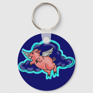 Flying pig keychain