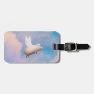 flying pig luggage tag