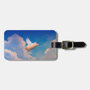 flying pig luggage tag