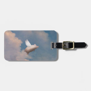 flying pig luggage tag