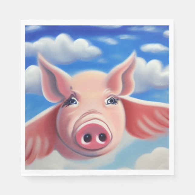 Flying Pig Napkin (Front)