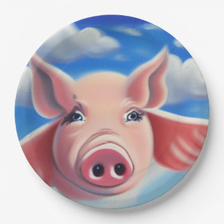 Flying Pig Paper Plate