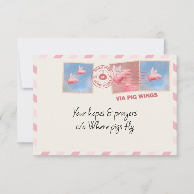 Flying Pig Postage Card (Front)