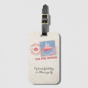 Flying Pig Postage Luggage Tag